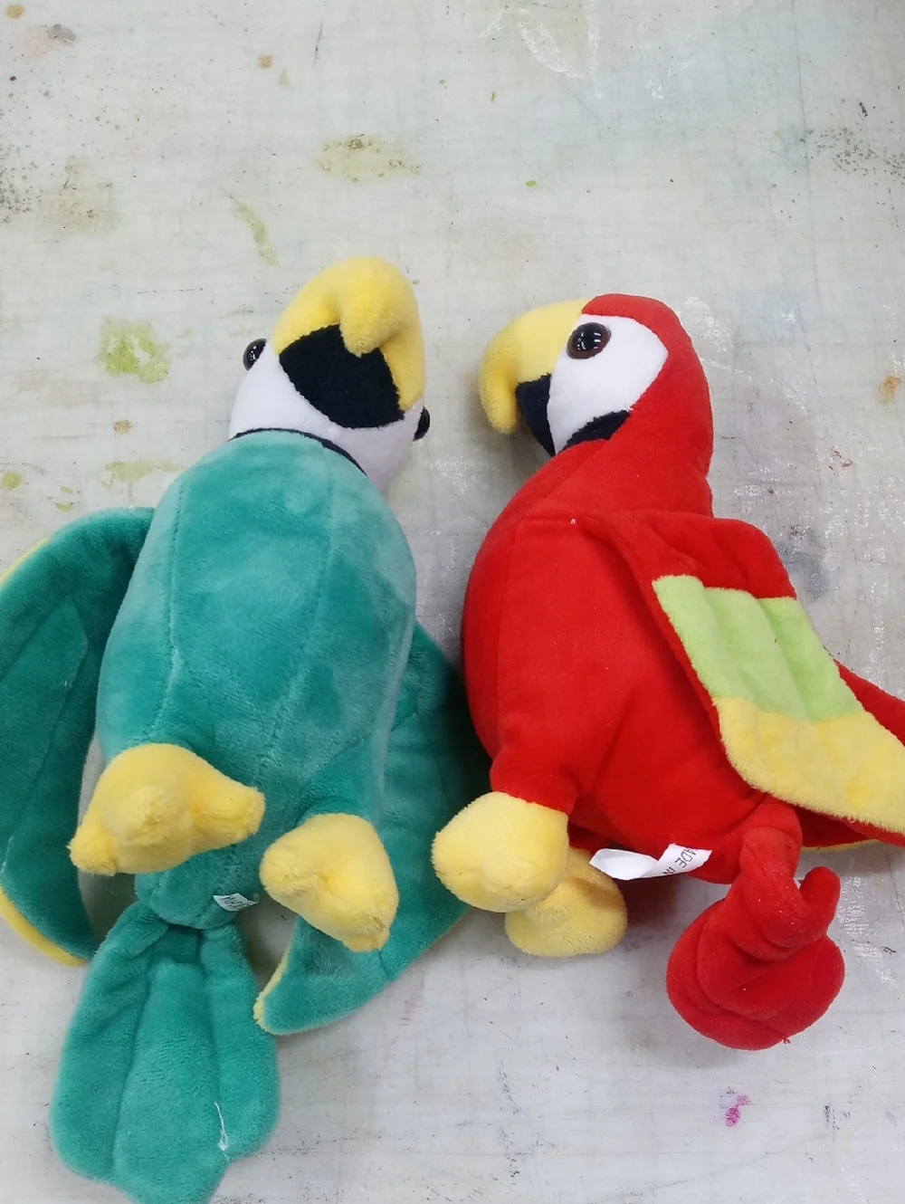 Plush Parrot Bird Toy - Green and Red Options
